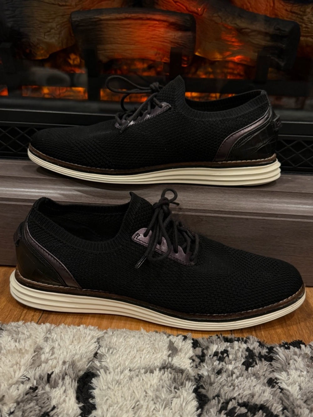 Cole Haan OriginalGrand Men's 10B Black Knit Lace-Up Casual Sneakers